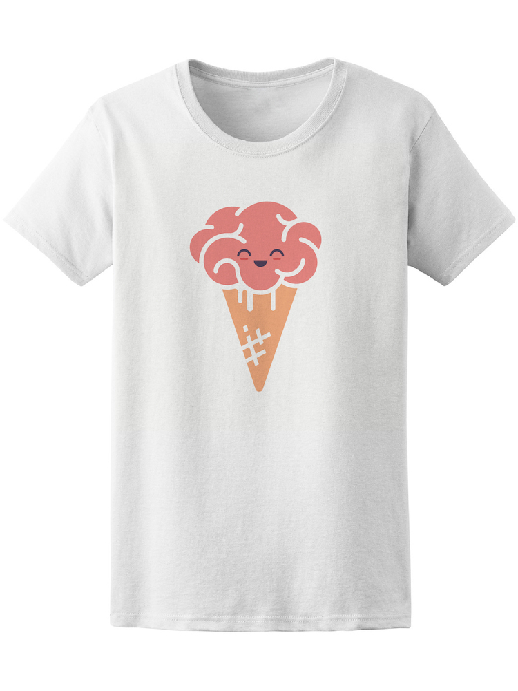 Playera Smartprintsink color Blanco para Mujer Helado de Cerebro