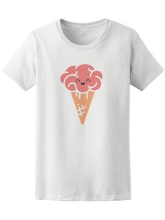 Foto 1 | Playera Smartprintsink color Blanco para Mujer Helado de Cerebro