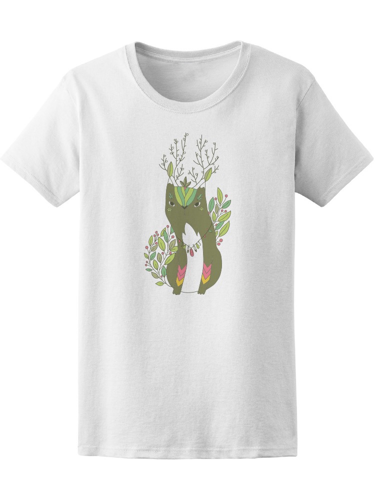 Playera Smartprintsink Mujer Ilustración Huron Espiritual con Collar de Plumas
