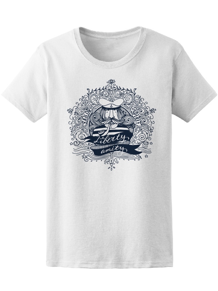 Foto 2 pulgar | Playera Mujer Marinero Amistad con Libertad Smartprintsink Blanco