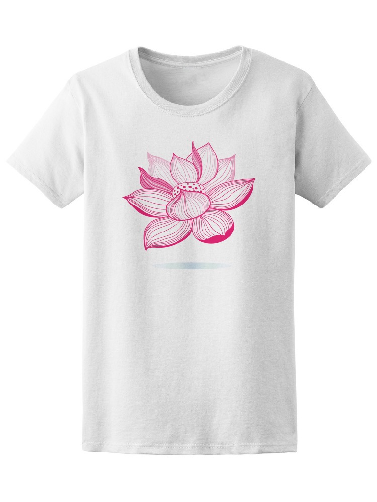 Foto 2 pulgar | Playera Smartprintsink para Mujer Flor de Loto Ilustración a Lápiz