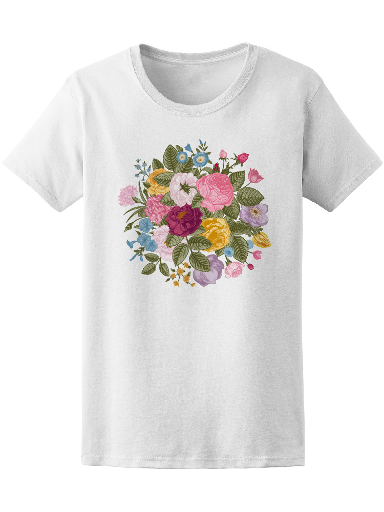 Foto 2 pulgar | Playera Smartprintsink para Mujer Ramo de Rosas Vintage