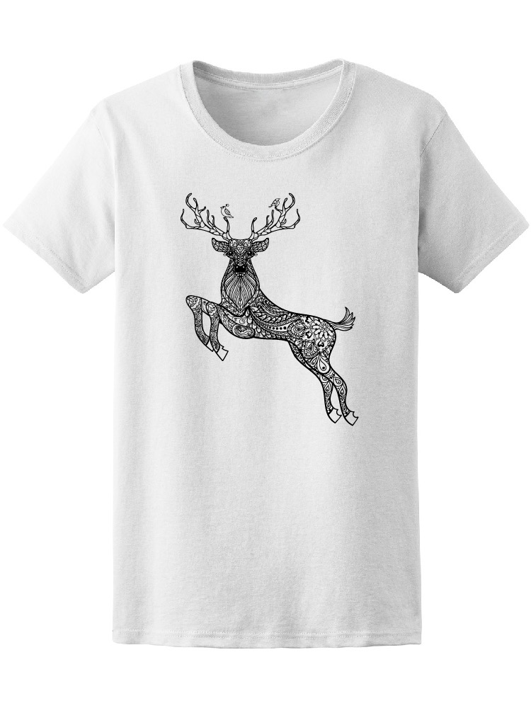 Foto 2 pulgar | Playera Smartprintsink para Mujer Ilustración Alce con Arte Mandala