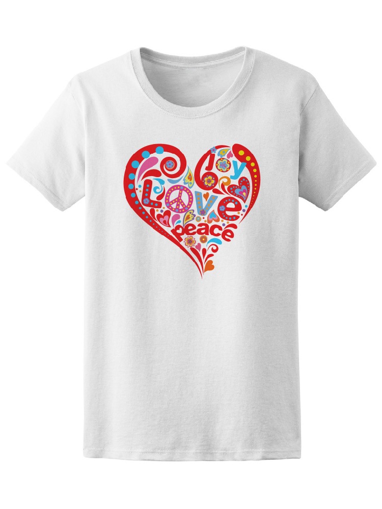 Foto 2 pulgar | Playera Smartprintsink para Mujer Felicidad, Amor, Paz Arte Groovy