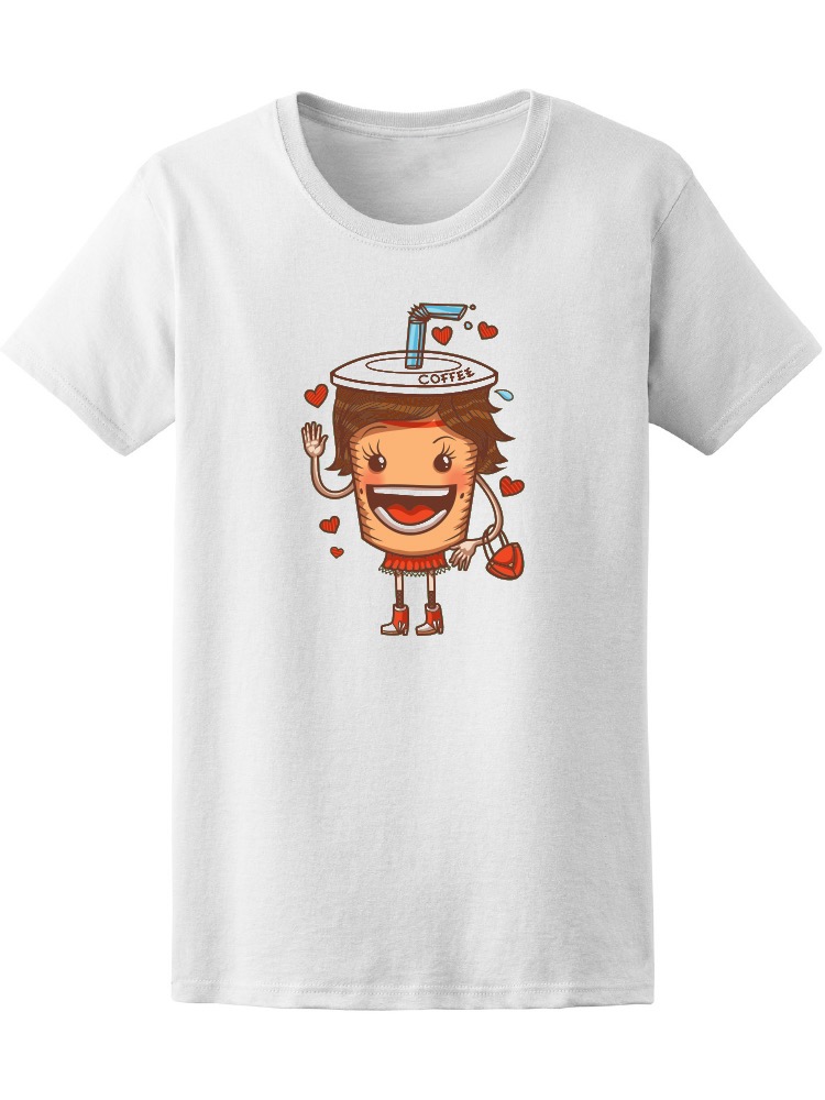 Foto 2 pulgar | Playera Mujer Ilustracion Personaje Cartoon Vaso para Bebida Smartprintsink Blanco