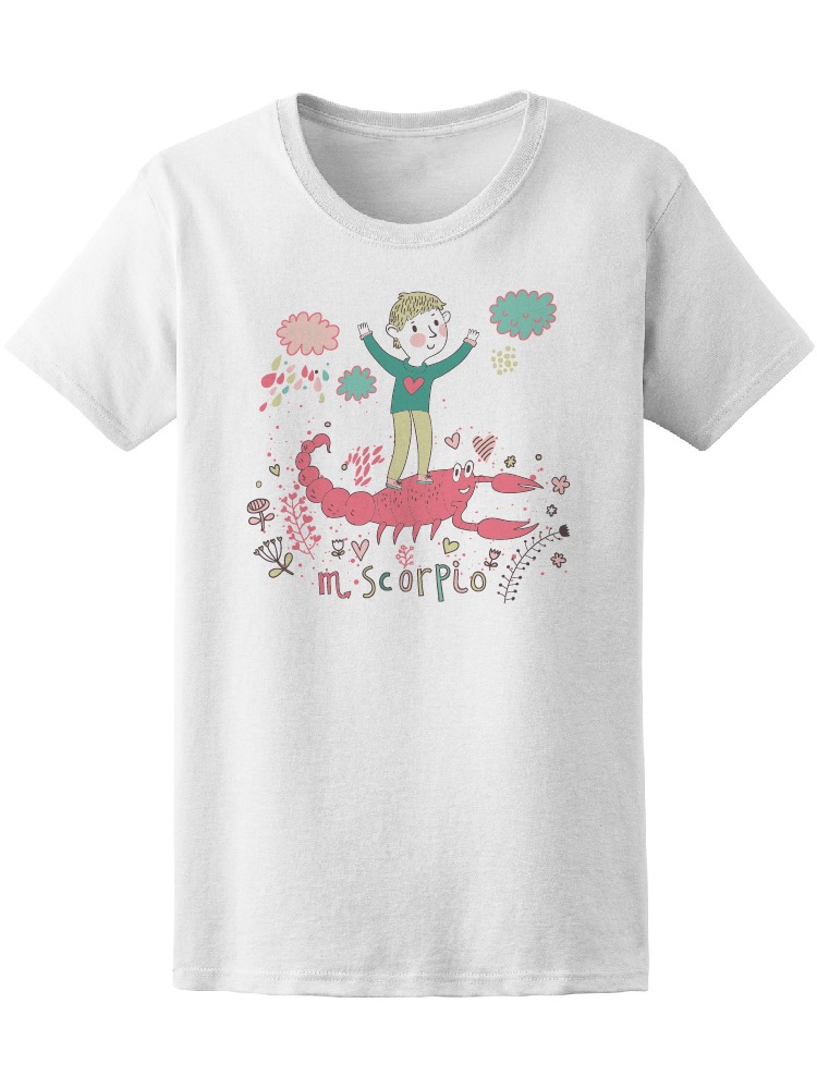 Foto 2 pulgar | Playera Smartprintsink color Blanco para Mujer Niño Escorpio con Escorpión