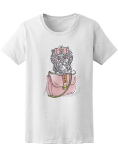 Foto 1 | Playera SmartPrintsInk para Mujer Yorkie Terrier en Bolso de Mano