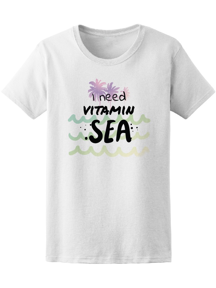Foto 2 pulgar | Playera Smartprintsink Mujer Necesito Vitamina Océano/ Banner Con Acuarelas
