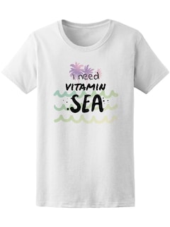 Foto 1 | Playera Smartprintsink Mujer Necesito Vitamina Océano/ Banner Con Acuarelas