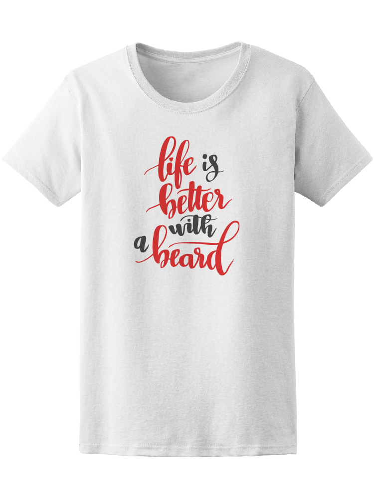 Foto 2 pulgar | Playera Smartprintsink color Blanco para Mujer la Vida es Mejor con Barba