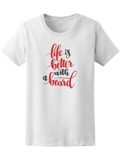 Foto 1 | Playera Smartprintsink color Blanco para Mujer la Vida es Mejor con Barba