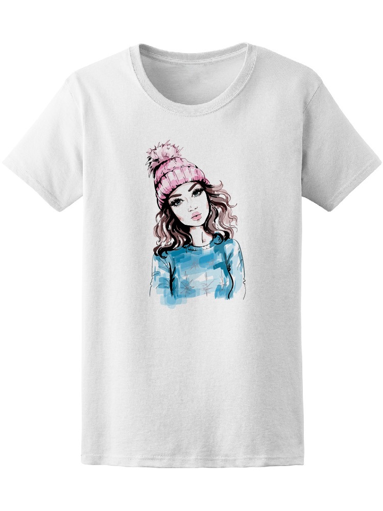 Foto 2 pulgar | Playera Smartprintsink para Mujer Diseño Chica con Gorro