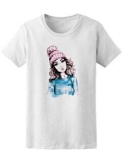 Foto 1 | Playera Smartprintsink para Mujer Diseño Chica con Gorro