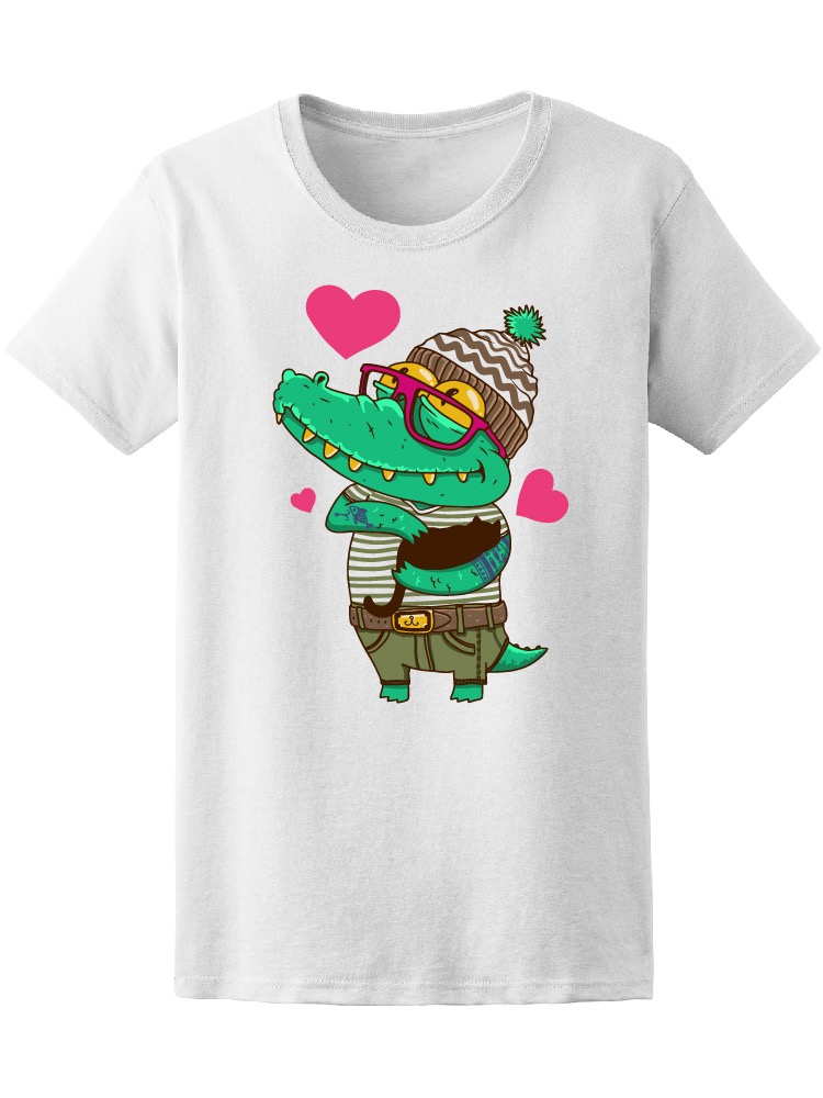 Foto 1 | Playera Smartprintsink Mujer Ilustración Cocodrilo Hipster