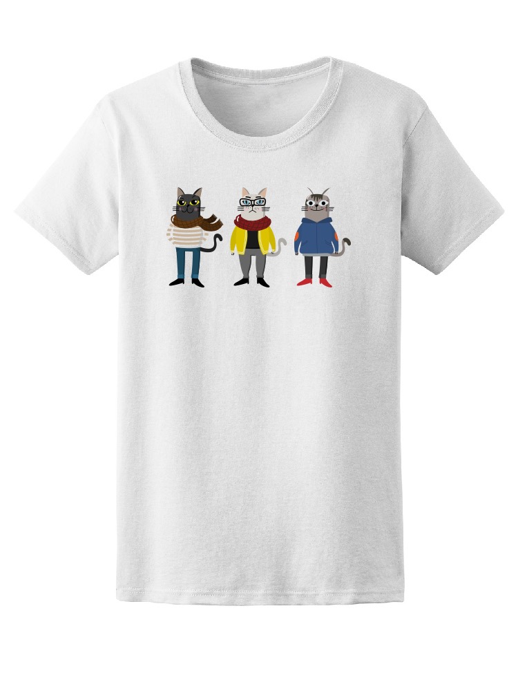 Foto 2 pulgar | Playera SmartPrintsInk para Mujer con Ilustración de Gatitos Urbanos