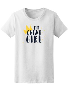 Foto 1 | Playera Smartprintsink Mujer Soy Una Gran Chica/ Blanco y Negro con Corona Dorada