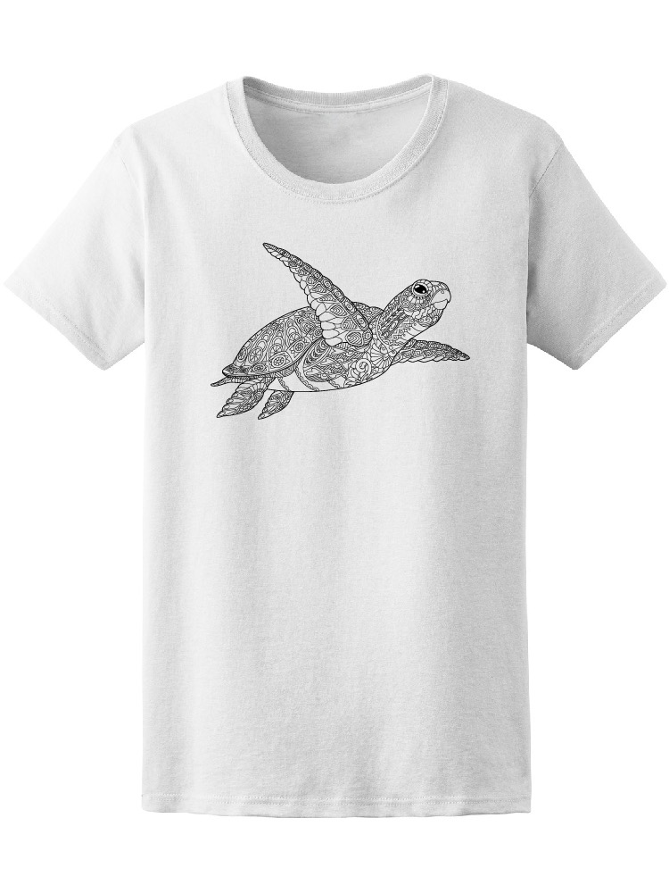 Foto 2 pulgar | Playera Smartprintsink color Blanco para Mujer Ilustración Tortuga con Mandala