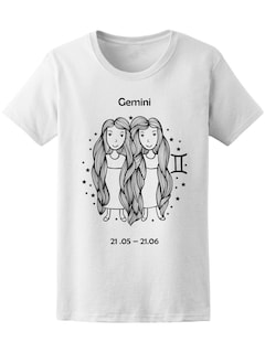 Foto 1 | Playera Smartprintsink color Blanco para Mujer Signo Geminis