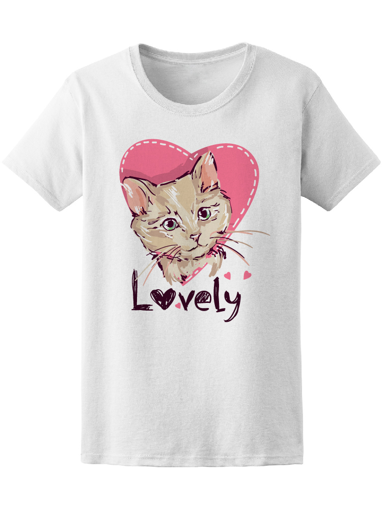 Foto 2 pulgar | Playera Smartprintsink color Blanco para Mujer Gatito en Corazón