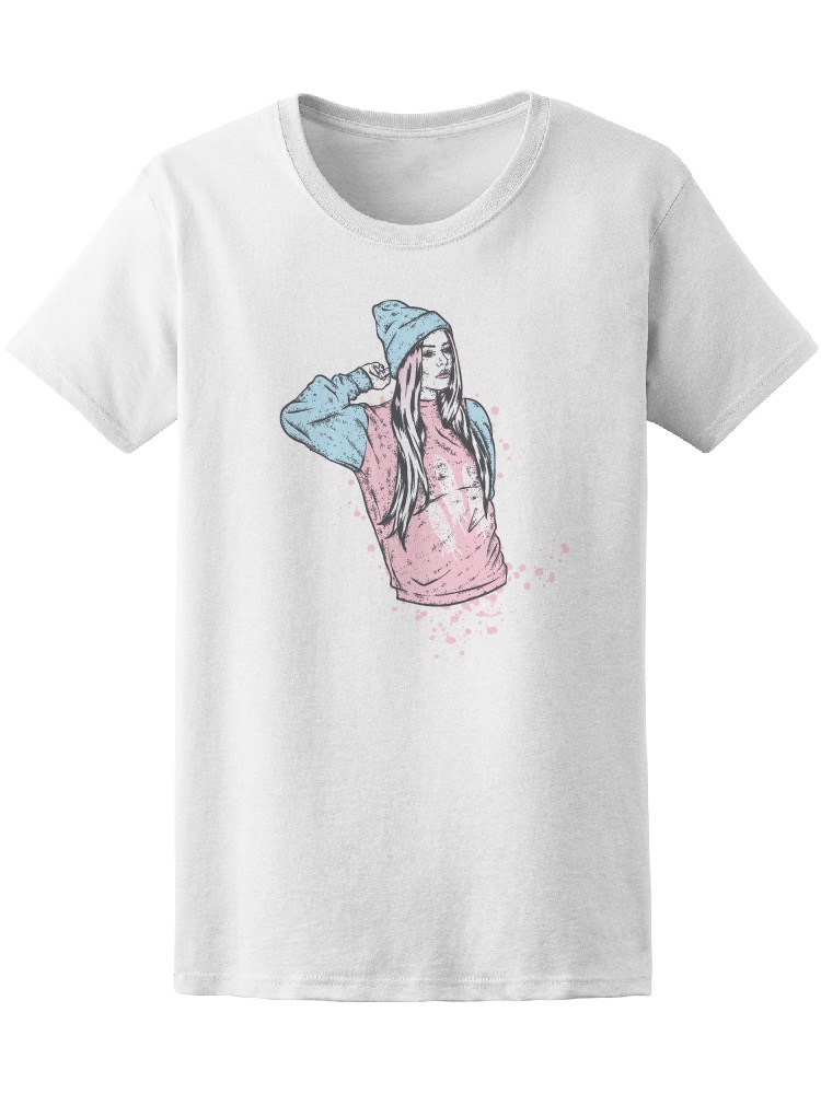Foto 2 pulgar | Playera Smartprintsink para Mujer Diseño Mujer con Gorro