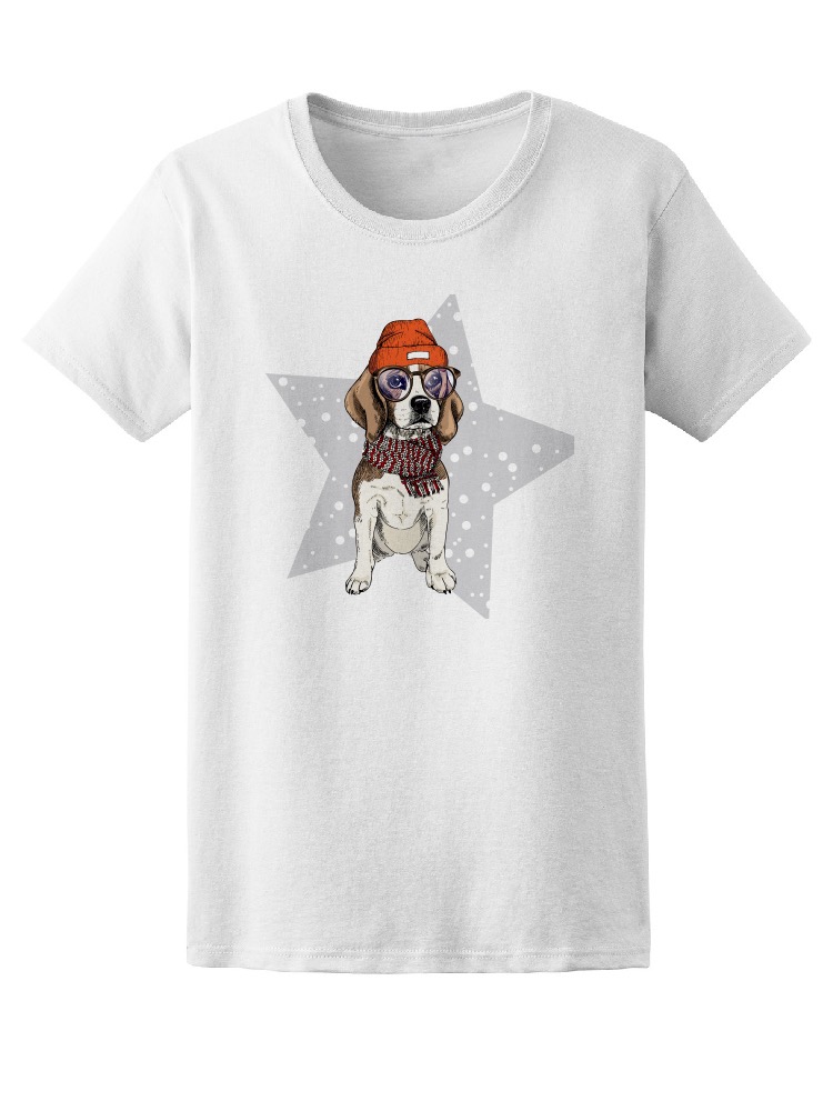 Foto 2 pulgar | Playera Smartprintsink para Mujer Diseño Perro Beagle con Lentes