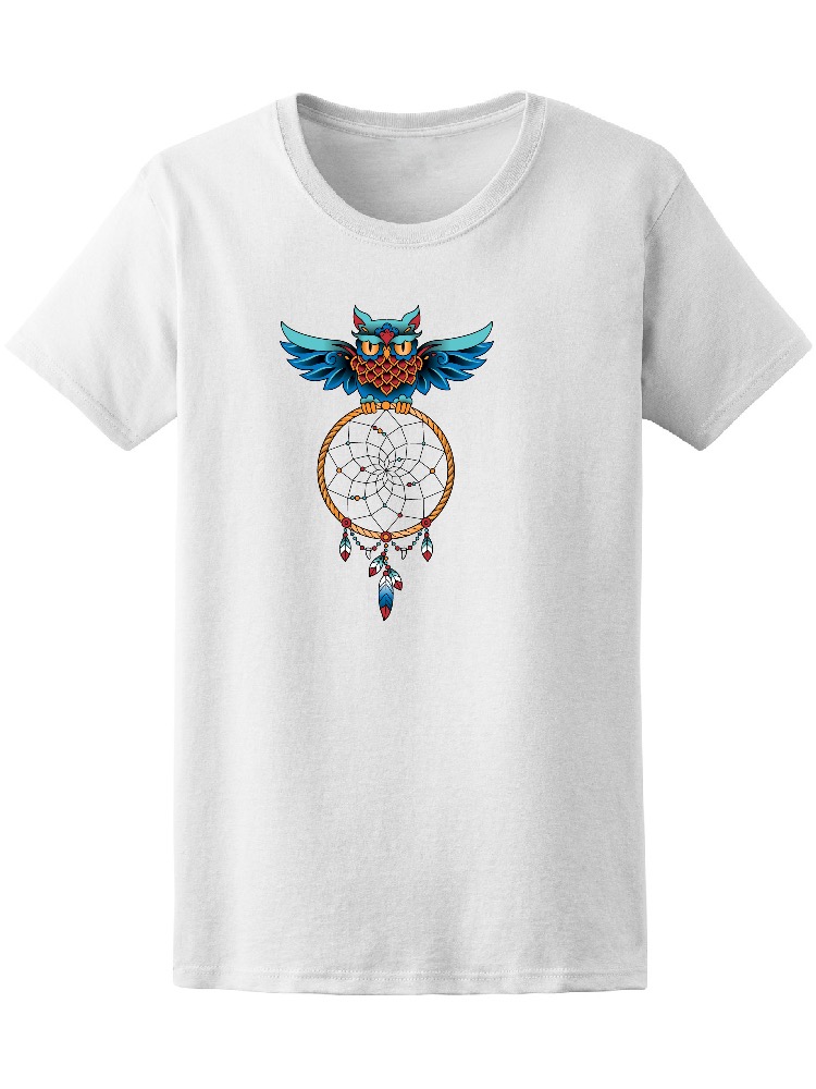 Foto 2 pulgar | Playera Smartprintsink color Blanco Mujer Búho con Atrapasueños