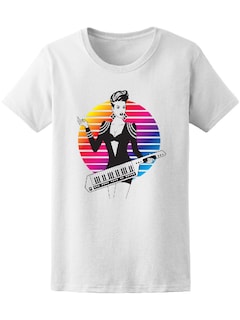 Foto 1 | Playera Smartprintsink color Blanco para Mujer Ilustración Retro