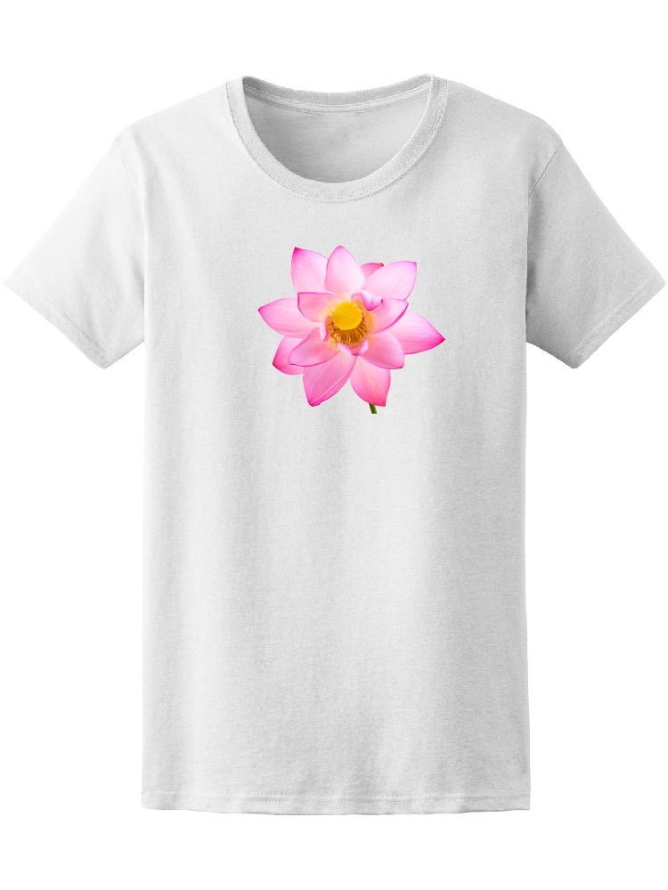 Playera SmartPrintsInk para Mujer Flor de Loto Realista Rosa