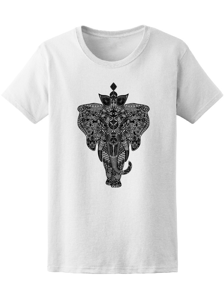 Foto 2 pulgar | Playera Smartprintsink color Blanco para Mujer Elefante con Arte Mandala