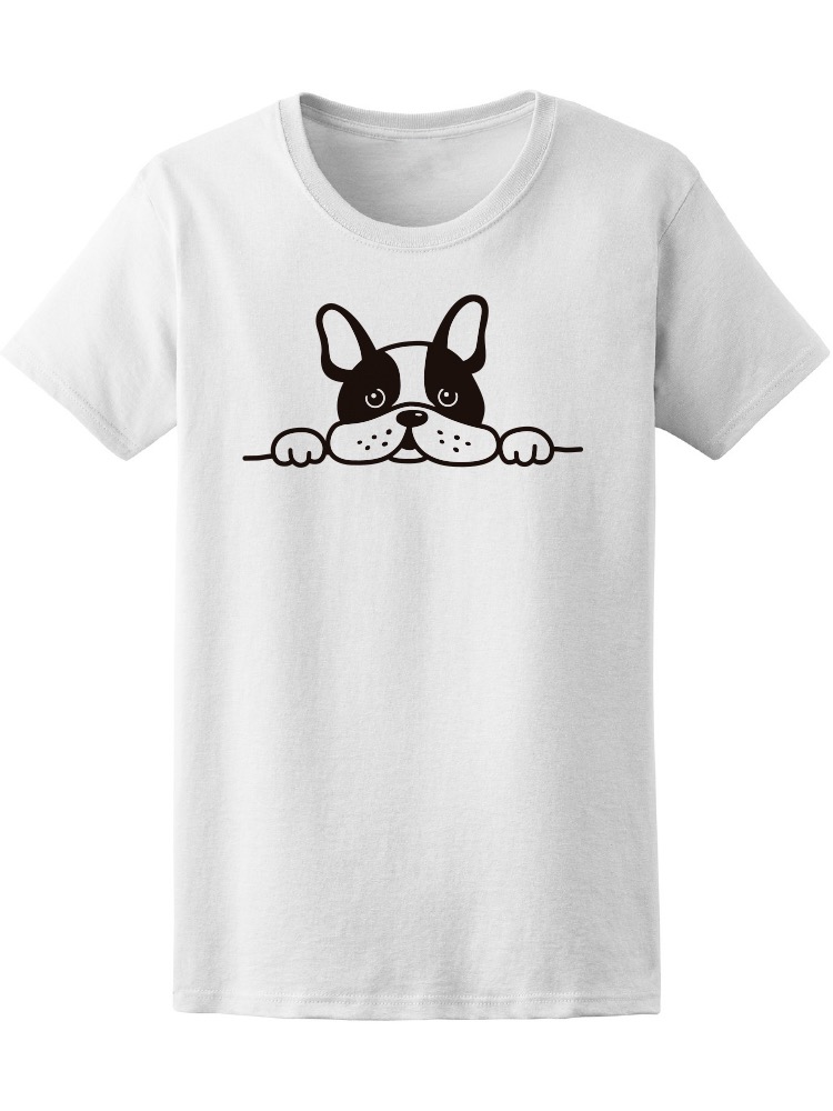 Foto 2 pulgar | Playera SmartPrintsInk para Mujer con Ilustración de Bulldog Francés en Mesa