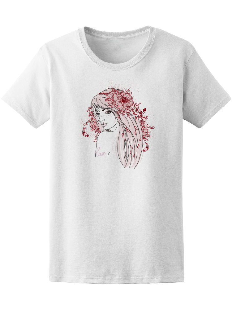 Foto 2 pulgar | Playera Smartprintsink color Blanco para Mujer Chica con Flores en Acuarelas