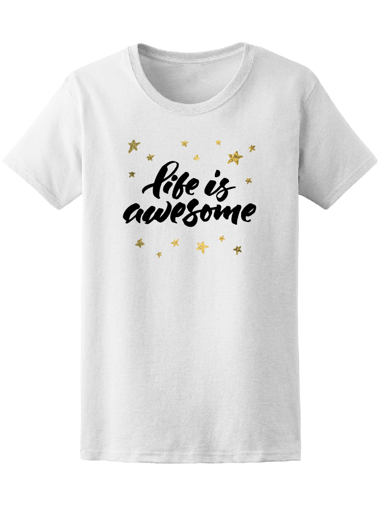 Foto 2 pulgar | Playera Smartprintsink Mujer La Vida Es Asombrosa/ Frase Con Estrellas