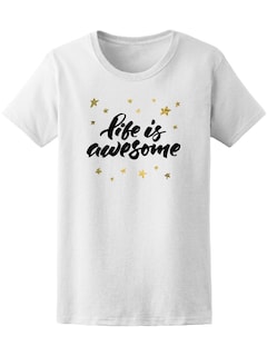 Foto 1 | Playera Smartprintsink Mujer La Vida Es Asombrosa/ Frase Con Estrellas