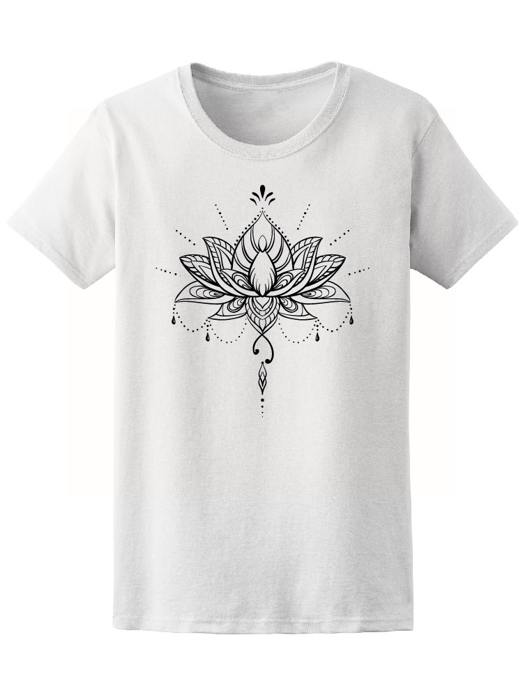 Playera SmartPrintsInk para Mujer Diseño Candelabro de Flor de Loto