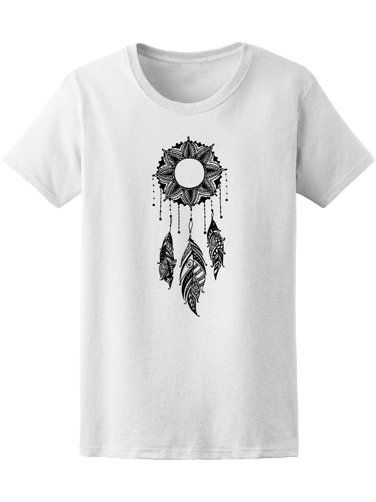 Playera Mujer Atrapasueños con Mándala de Flores Smartprintsink Blanco