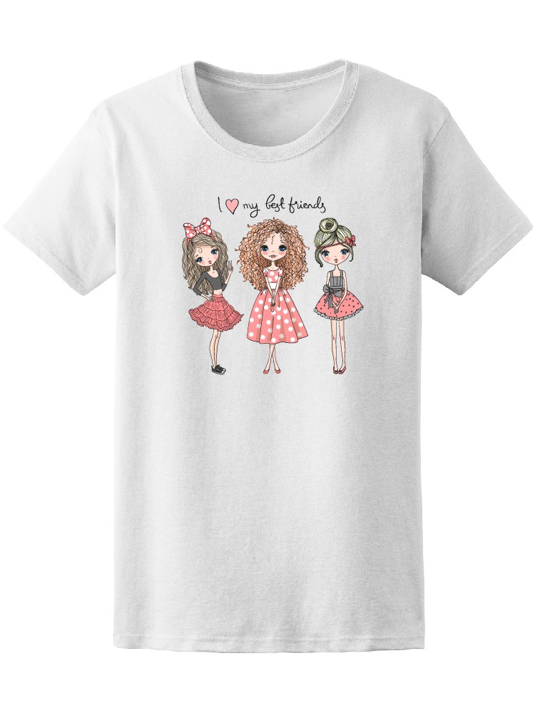 Foto 2 pulgar | Playera Smartprintsink Mujer Ilustración a Color/ Amo a Mis Amigas