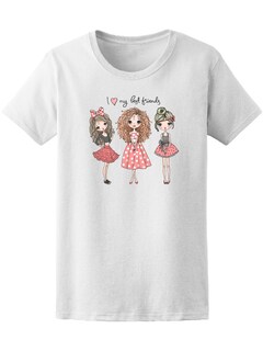Foto 1 | Playera Smartprintsink Mujer Ilustración a Color/ Amo a Mis Amigas