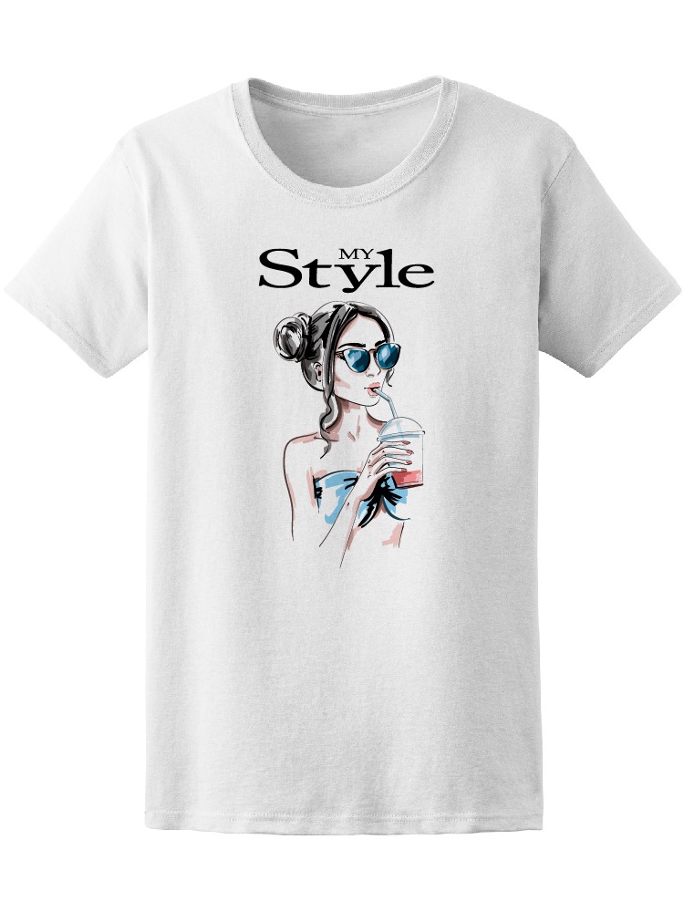 Foto 2 pulgar | Playera Smartprintsink para Mujer Diseño Chica con Smoothie