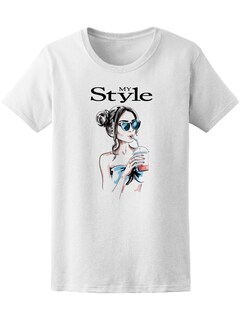 Foto 1 | Playera Smartprintsink para Mujer Diseño Chica con Smoothie