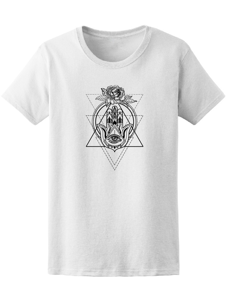 Foto 2 pulgar | Playera Smartprintsink Mujer Arte Geométrico/ Mano De Hamsa Con Triángulos