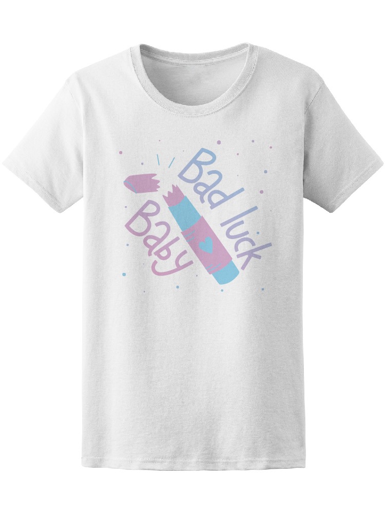 Playera SmartPrintsInk para Mujer Lápiz Labial Roto Mala Suerte Nena