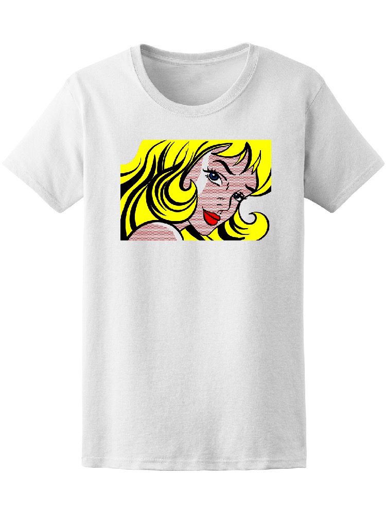 Playera Smartprintsink color Blanco para Mujer Arte Pop Chica Rubia