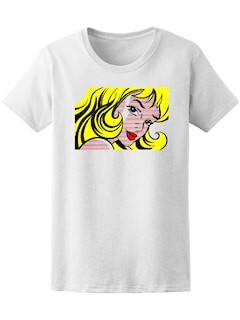 Foto 1 | Playera Smartprintsink color Blanco para Mujer Arte Pop Chica Rubia