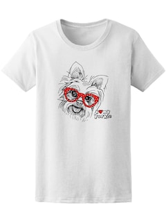 Foto 1 | Playera SmartPrintsInk para Mujer con Ilustracion de Yo Amo a Mi Yorkie