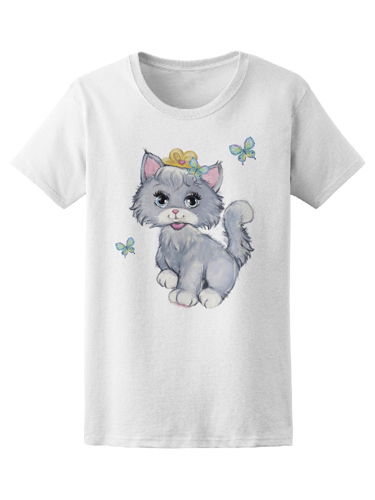 Foto 2 pulgar | Playera Smartprintsink para Mujer Diseño  Gatita con Corona