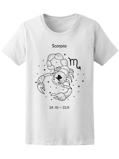 Foto 1 | Playera Smartprintsink color Blanco para Mujer Signo Escorpio