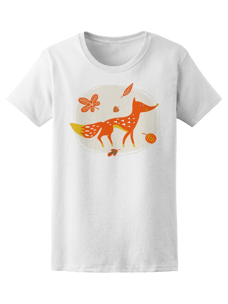 Foto 2 pulgar | Playera SmartPrintsInk para Mujer Ilustración de Zorro con Objetos de Otoño