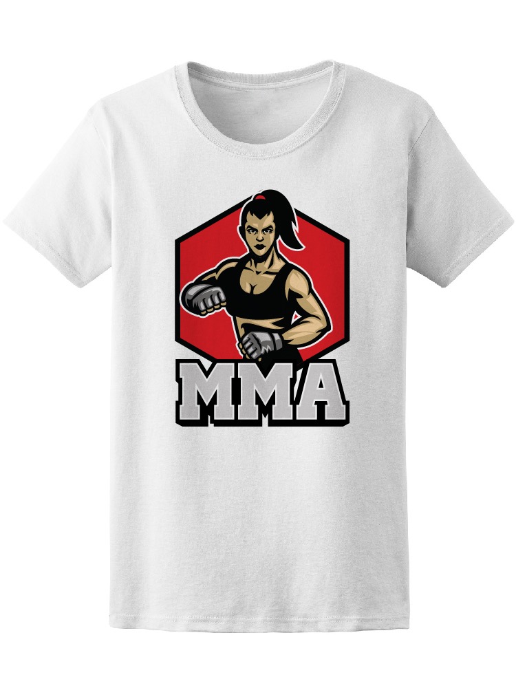 Playera SmartPrintsInk para Mujer Ilustración de Artes Marciales Mixtas