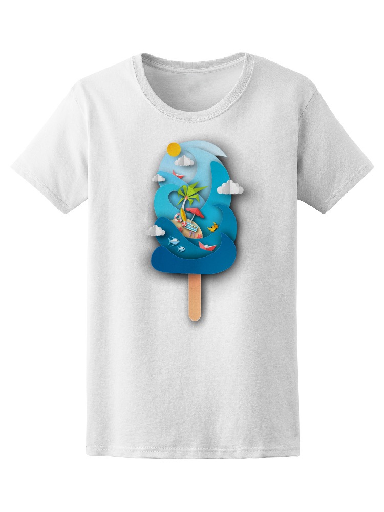 Foto 2 pulgar | Playera Smartprintsink color Blanco para Mujer Arte De Papel
