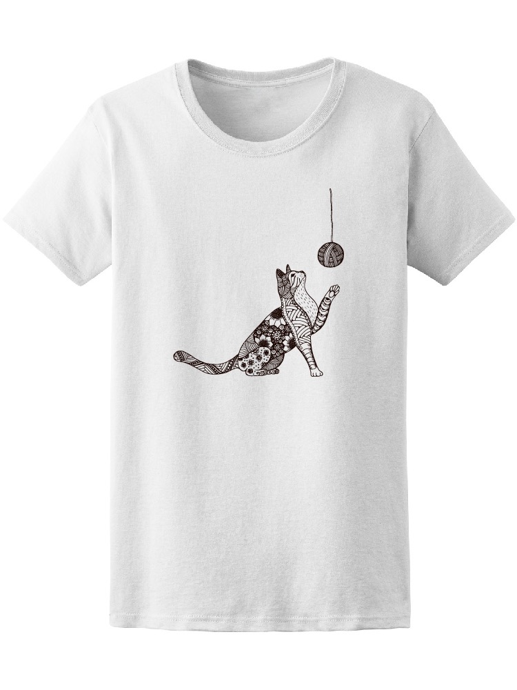 Foto 2 pulgar | Playera Smartprintsink color Blanco para Mujer Mandala Gato